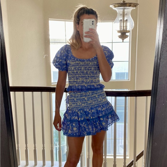 LoveShackFancy Dresses & Skirts - LoveShackFancy Mira Skirt in Bluejay Sz XS